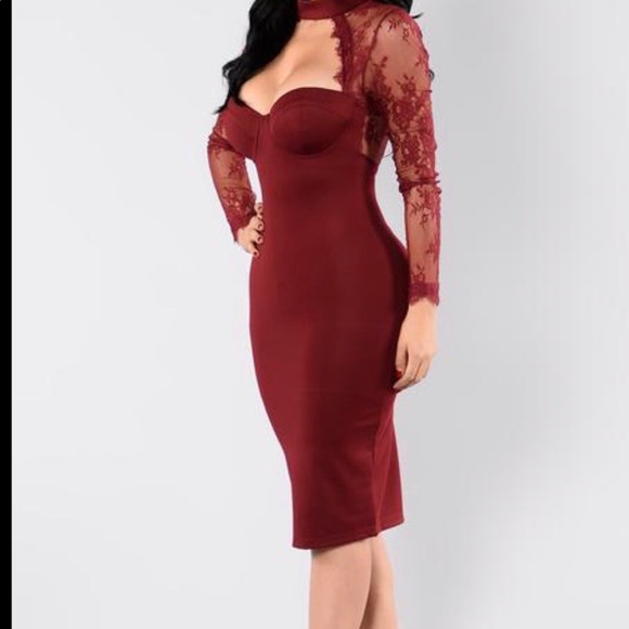 Fashion nova burgundy dress Nwt - Picture 10 of 11